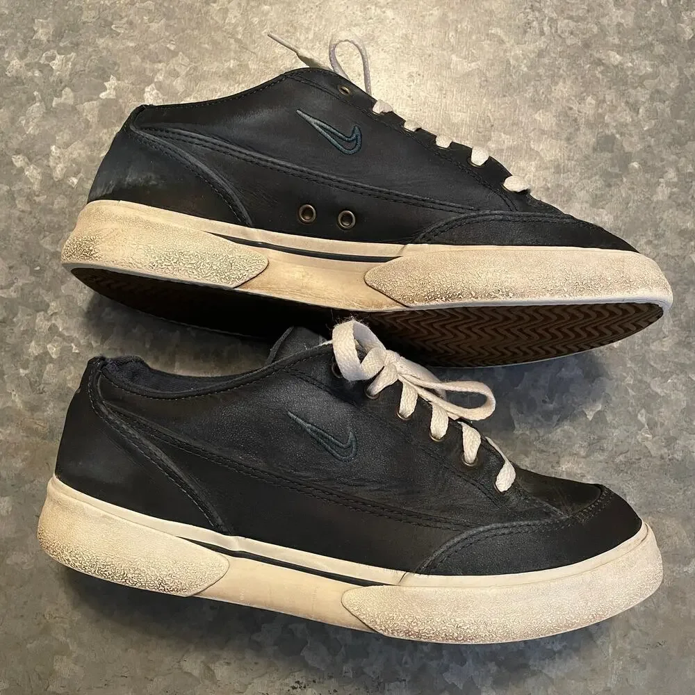 Vintage 1998 NIKE GTS Lite Nubuck Sneakers Shoes US 8 Blue Leather Y2K Deck Boat